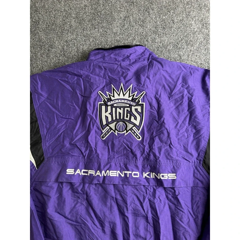 Mens Reebok Sacramento Kings Full Zip Windbreaker Jacket Purple, Size 2XL